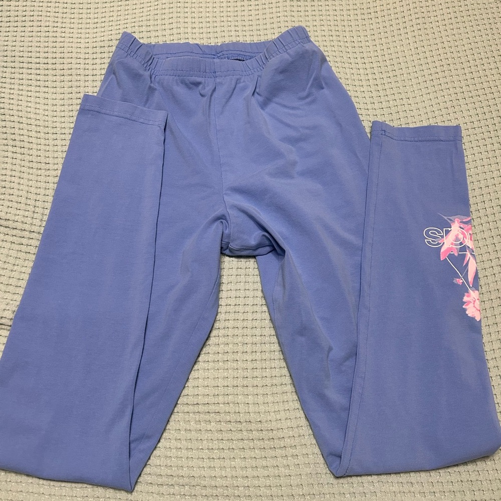 Adidas Blue and Pink Leggings for Active Comfort